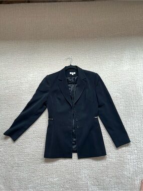 Vinatage 90s Ice Cube Black Single-Breasted Women's Blazer w Silver Hardware